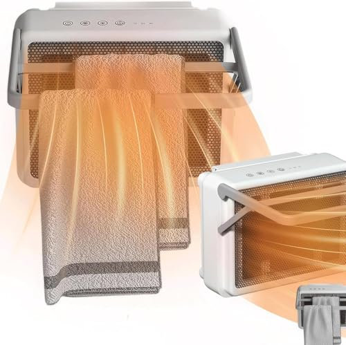 YIJIEHH Chauffe-Serviettes Soufflant De Salle De Bain, Sèche-Serviette À Air Chaud pour Après-Douche 2000 W avec 2 Vitesses d'air Chaud Et Minuterie De 1 À 4 Heures
