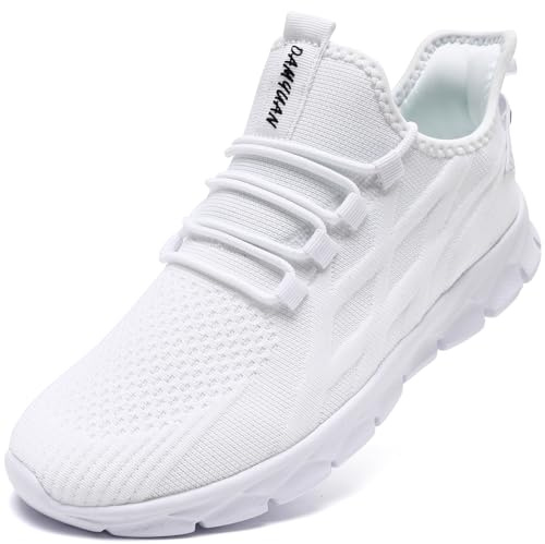 VLHGCG Skor herr sneakers sneakers löparskor sportskor löparskor för gator lätta sommarskor hallskor andas tennis fitness jogging promenadskor, Vit, 39 EU