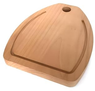 Kovvn - Tagliere in legno di ciliegio Made in Italy, tagliere da cucina di alta qualità, tagliere per salumi, pane, formaggio, carne con scanalatura e bordo per succo, 30 L x 22,5 L x 2 H