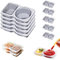 wenrescry 10 cajas de aperitivos reutilizables con separadores – Recipiente para aperitivos con dos compartimentos, a prueba de fugas, recipientes para especias, apto para lavavajillas, sin BPA, ideal