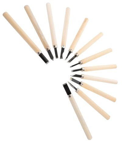 DIYEAH 12pezzi Strumenti Per Intaglio Legno Con Manici Ergonomici Per Artisti e Fai Te Chisel Affilati e Resistenti Per Lavori Di Falegnameria e Decorazione