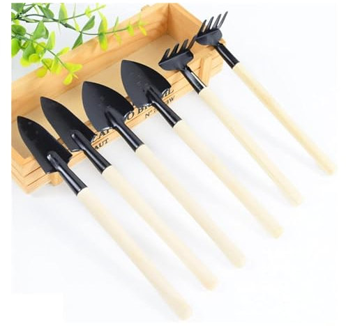 Attrezzi da giardino, cazzuola da giardino, Kit di coltivazione e trapianto portatile da 6 pezzi, for piantine, pala, rastrello, vanga, perforazione, fioriere da giardino, attrezzo for fertilizzare.