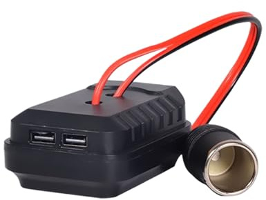 USB Converter - 18V to 21V Socket Adapter | Double Port Charging Hub for Car Motorcycle Camping Outdoor Travel Road Trips Electronic Devices Power Supply, 4.13 inches