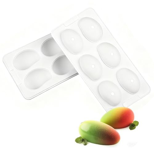 Amacoam silikonform dessert silikon kakform 6 hål 3D mango silikonform för bakning fondant form frukt form socker godis gelé bakformar praliner 3D bakformar gör-det-själv form