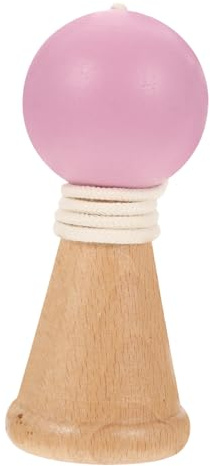 FIXOSHEE Tragbares Kendama Holzspielzeug Für Kinder Motorikförderndes Handübungsspielzeug Verschleißfest Pink Für Balltraining Und Geschicklichkeitsspiele