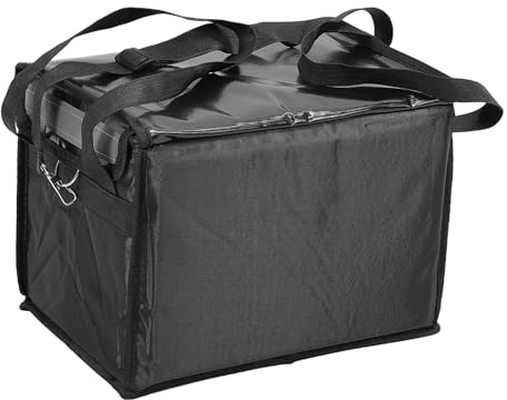 WINH Restaurant Food Delivery Insulated Bag with Reflective Strip Adjustable Dividers Inner Frame (22L)