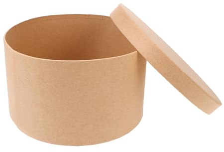 YARNOW Caja Redonda de Cartón Kraft para Galletas y Repostería Tamaño 19X19X11 CM Contenedor Multifuncional para Dulces y Pasteles Caja de Papel Resistente para Embalaje y
