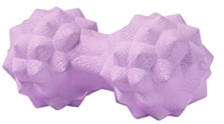 Cirraorive Massage Ball Double Roller Spiky Fascia Peanut Shape Silicone Washable Suitable for Home Office Travel Relaxation Exercise, Purple