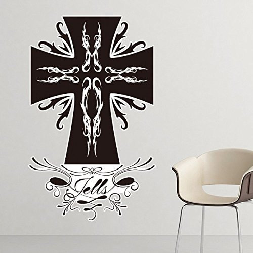Religion Christentum Belief Kirche schwarz Holy Kreuz Gothic Kultur, Design Art Illustration Muster Abnehmbare Wand Aufkleber art Aufkleber Wandbild DIY Tapete für Raum Aufkleber 40cm schwarz
