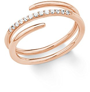 s.Oliver Damen-Ring 925 Silber teilvergoldet Zirkonia weiß - 20186M