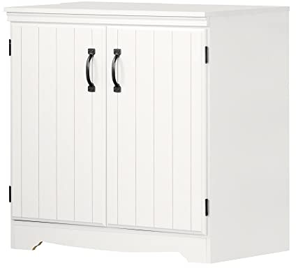 South Shore Farnel 2-Door Storage Cabinet-Pure White, Tall with 4