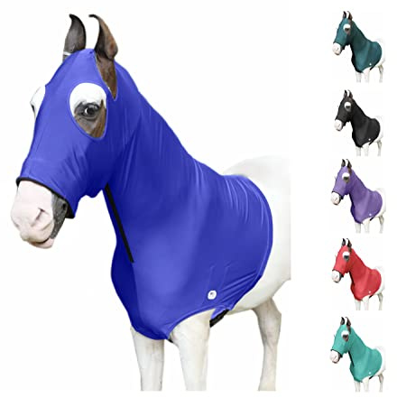 Majestic Ally Stretch lycra hästhuva med dragkedja (L, kungsblå)