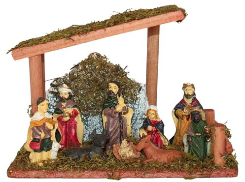 Belen Natale per Bambini - Completo di 7 Figure 9 cm - Portale per Presepi di Natale - Completa il Tuo Presepe Infantile