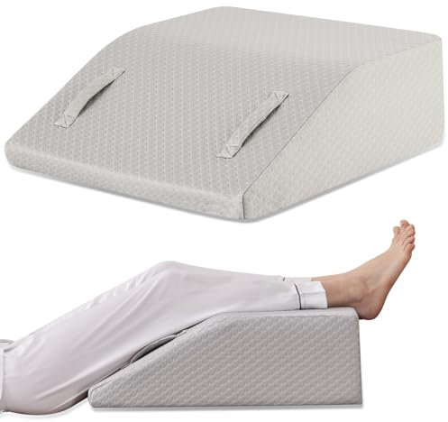 Ruqmuis Beinerhöhungskissen zum Schlafen, Memory Foam Keilkissen für Beine, Kniekeilkissen für nach Operationen, Schwellungen, Rückenschmerzen und Durchblutung, rutschfeste Unterseite, abnehmbarer