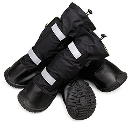 Sosoport Haustierschuhe Hundestiefel Hunde Wanderschuhe Größe Xs Schwarz - Sohle Bequeme Passform