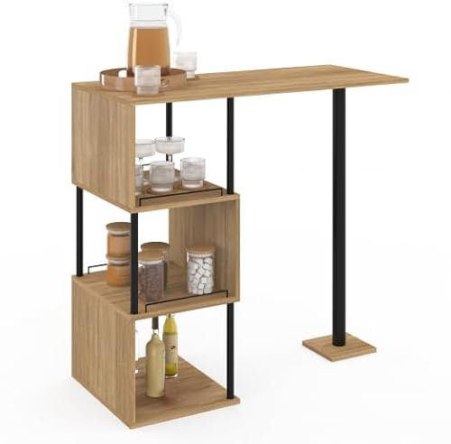 IDMarket - Table Haute de Bar bistrot Detroit 2 Personnes Design Industriel