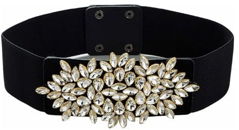KLJUddGY Gürtel Damen Taillengürtel Stretchgürtel Skinny Gürtel Luxus Kristall Strass Cinch Taillengürtel Kleidgürtel Einfach