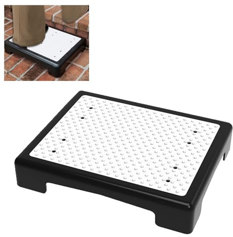 Pedana per interni ed esterni, per anziani, capacità di carico 200 kg, poggiapiedi con protezione antiscivolo, sgabello e aiuto per salire, ideale per scale, bagno, vasca da bagno, auto (44 x 34 x 9,5