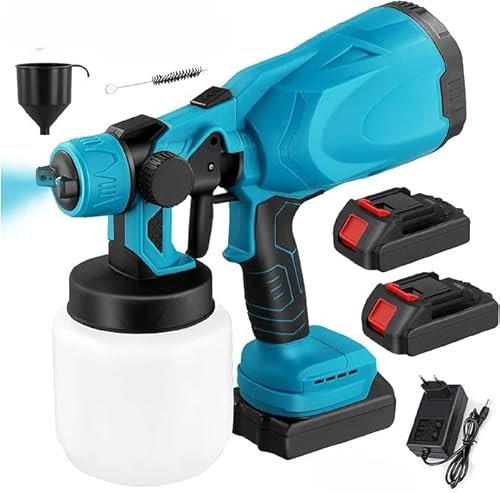 PISTOLA A SPRUZZO PER VERNICE PROFESSIONALE CON 2 BATTERIE 48V 800ML ELETTRICA