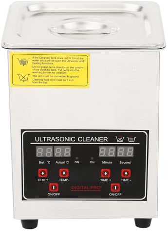 WooDerson 50W Stainless Steel Ultrasonic Cleaner Machine, Professional 2L Digital Ultrasonic Cleaner with with Heater & Timer Ultrasonic Parts Cleaner for Retainer Glasses Auto Tool Machine Part
