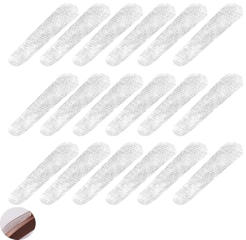 UtySty 26 Pack Wooden Hangers Grips Non-Slip Wood Coat Hanger Hanger Grip Adhesive Rubber Pad Strips Gripper for Wooden Clothes Hangers Wood Suit Hangers