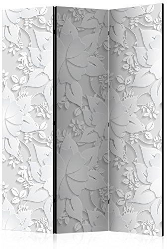murando - Paravent intérieur Acoustique 135x172 cm - Séparateur de pièce avec Isolation phonique, Panneau insonorisant pour Bureau -Fleurs Blanches de la Plante a-B-0065-z-b