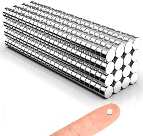 Delaga 300 Stück Magnete Stark, 4x2mm Mini Magnete 3D Druck | Kleine Magnete Rund für Magnettafel, Kühlschrank, Whiteboard, Pinnwand, Büro