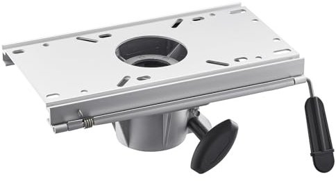 VEVOR Pied de Siège de Bateau à Réglage Coulissant vers l'Avant et l'Arrière, Base de Siège de Bateau en Alliage d'Aluminium avec Glissière, Convient aux Poteaux de 2-7/8 pouces 7,3 cm de Diamètre