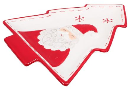 Cabilock Plateau De Service Céramique Forme Sapin De Noël Assiette à Dîner Pour Fêtes Plateau à Fruits Cas