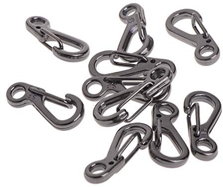 10 pz metallo per portachiavi moschettone sgancio rapido ganci fibbia campeggio clip gancio a molla facile da usare