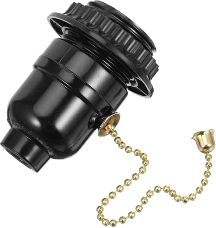 SOPOTUTU Portalámparas De Techo E27 Con Cadena De Tracción Portalámparas De Repuesto De Plástico Soporte De Luz De Techo Con Interruptor De Tirador Para Iluminación Interior 2.83X1.96X1.96In