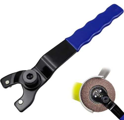 DOETYD 10-52mm Adjustable Spanner Angle Grinder Key, Universal pin Wrench Lock-nut with Non-Slip Grip, Heavy Duty Grinder Tool for Workshop, Garage, DIY Cutting and polishing tasks (Blue Black)