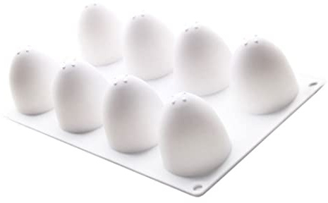 Nuiorfty Moldes de Silicona para Huevos con Forma de Mousse de Silicona Molde para Pastel Caramelo Chocolate Postre 8 cavida