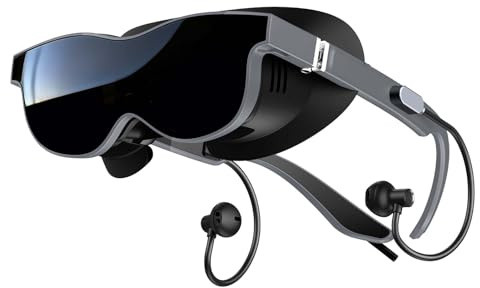 Denash Gafas de AR, Pantalla Virtual de 1000, 2D/3D, Campo de Visión de 70°, Corrección de Miopía de 600, USB-C Plug & Play Inmersivas Gafas XR para iOS y Android, PS, Switch, PC y Steam Deck