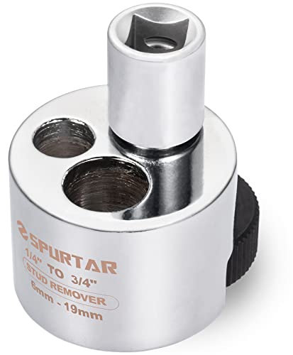 Spurtar Bolzenentferner für 1/4 Zoll bis 3/4 Zoll (6 bis 19 mm) Bolzenabzieher-Mutternsprenger mit gerändelter Rolle und Nockenverriegelung, Abgerundete Stehbolzen Werkzeug für Gebrochene Bolzen