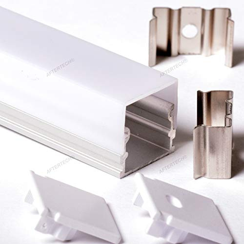 Aftertech® 3m 3m 2114 21x14mm ALUMINIUMPROFIL FÜR LED STRIP STRIP RIGID BAR 3m + MATT COVER