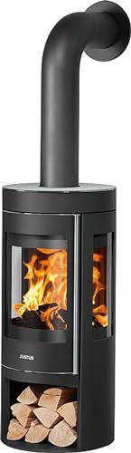 Justus 4825 30 Mino Trios 2.0 Kaminofen Stahl Schwarz mit Glas-Abdeckplatte/A