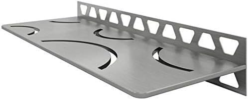 Schluter Rechteckiges Regal für geflieste Wände, 4 mm dick, geschwungenes Design, Edelstahl-Material, gebürstete Edelstahloberfläche – SWS1D6EB | Ideal für geflieste Wände, 4 mm dick, Edelstahl-Material – SWS1D6EB