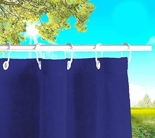 Byour3 -Tende da sole Per Esterno Impermeabili Con Anelli In Metallo Antimuffa a Caduta Laterali Gazebo Oscuranti Tenda Parasole in Cotone resinato Terrazzo Balcone Veranda (Blu, L.190 x 285h)