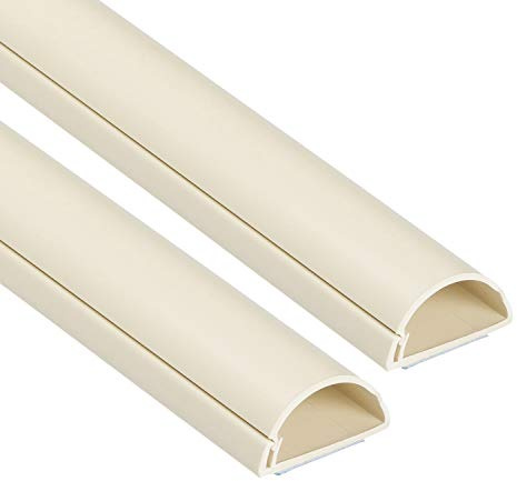 D-Line 30x15mm Moulure Décorative en Demi-Cercle | 1D3015M-2PK | Goulotte Électrique | Cache-Câble | 2 x 1m Longeurs, Crème