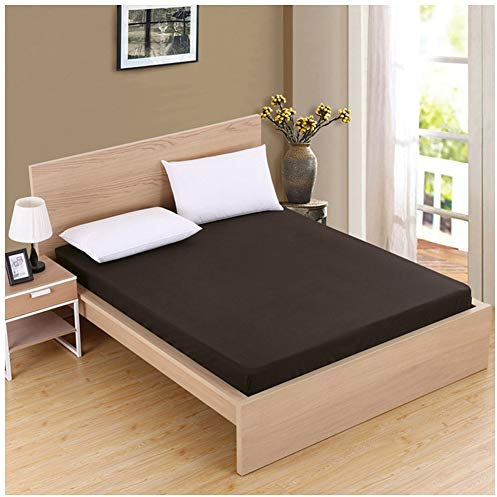 Spannbettlaken Elasthan Bettlaken Spannbetttuch Bis 25 cm Steghöhe In Vielen Größen Und Farben,Schwarz,180X200+25cm