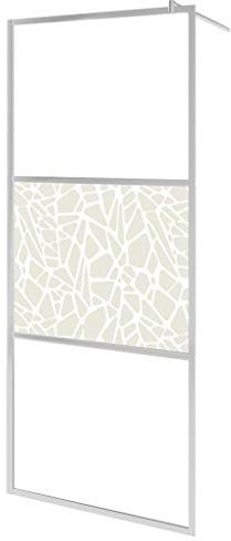 vidaXL Paroi de Douche à l'Italienne Cabine de Douche Cloison de Douche Salle de Bain Maison Intérieur Verre ESG Pierre 100x195 cm