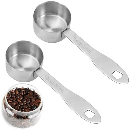 Lot De 2 Cuillères Doseuses À Café, 30 Ml Cuillère À Mesurer À Café À Manche Long En Métal Tasse Doseuse Café Cuillère De Cuisine À Domicile Pour Cappuccino Cacao Espresso
