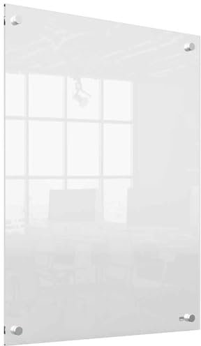 Nobo - Mini Tableau Transparent Effaçable en Acrylique pour Bureau, Facile à Effacer, 600 x 450 mm, Feutre Marqueur et Fixations Murales Inclus, 1915621, Blanc