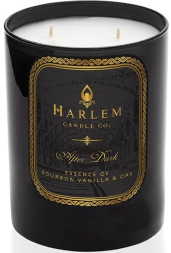 HARLEM CANDLE CO. After Dark - Luxury Scented Soy Candle, 11 oz - 80-Hour Burn Time | Bergamot, Saffron, Bourbon Vanilla, Oak | Scented Candles for Home