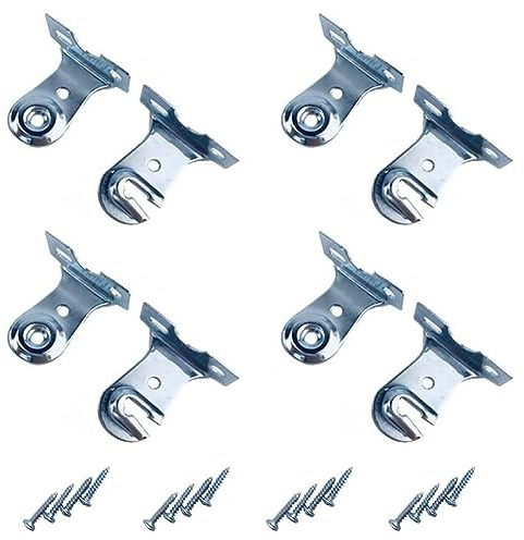 BOLWHAO Roller Window Shade Outside Mount Brackets with Screws, Roller Shutters Metal Hold Down Brackets, Curtain Roller Blind Bracket Mounting Brackets of Exterior Sun Shades (4 Pairs)