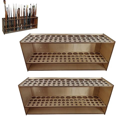 Voihamy Pinsel Organizer Aus, Pinsel Aufbewahrung Pinselhalter, 67 Löchern Pinselständer Aus, Pinselhalter Malen, Multifunktionaler Organizer Ständer, Abnehmbarer Kunstständer