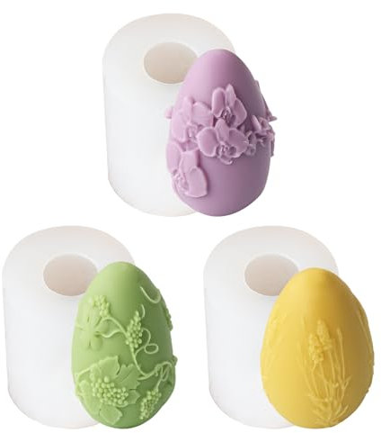 Easter Egg Bunny Candle Mold,Candle Moulds for Candle Making,Reusable 3D Bunny Dwarf Silicone Candle Mould,Easter Egg Silicone Moulds for Candles,for DIY Scented Candle Soap Resin Craft Ornaments