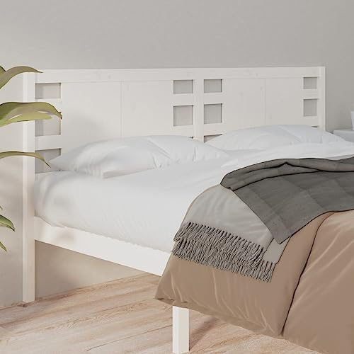 CKioict Betthaupt Wandkissen Bett Bettkopfteil Schlafzimmer Kopfteil WeiÃŸ 156x4x100 cm Massivholz KieferGeeignet für Schlafzimmer, Gästezimmer, Schlafsaal