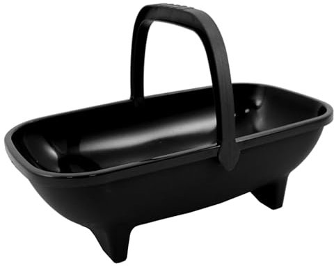 Pluto Packaging 1 X Black Plastic 53cm Garden Trug Garden Equipment Tools Transporting Basket With Handles